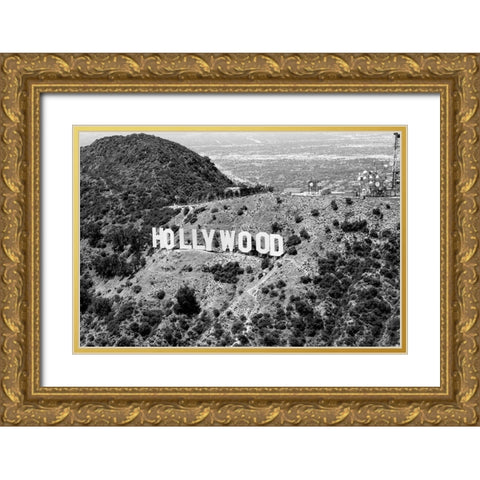 The Hollywood sign located in Los Angeles, California Gold Ornate Wood Framed Art Print with Double Matting by Highsmith, Carol
