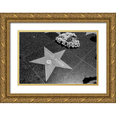 Michael Jacksons star on the Hollywood Walk of Fame Los Angeles California Gold Ornate Wood Framed Art Print with Double Matting by Highsmith, Carol