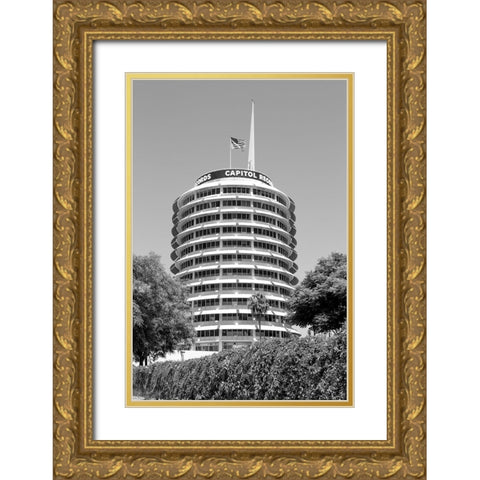 The Capitol Records Tower Los Angeles California Gold Ornate Wood Framed Art Print with Double Matting by Highsmith, Carol