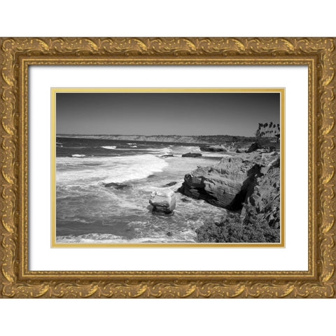 La Jolla California Gold Ornate Wood Framed Art Print with Double Matting by Highsmith, Carol