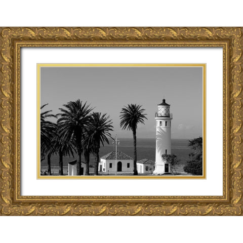 Lighthouse Point Vicente California Gold Ornate Wood Framed Art Print with Double Matting by Highsmith, Carol