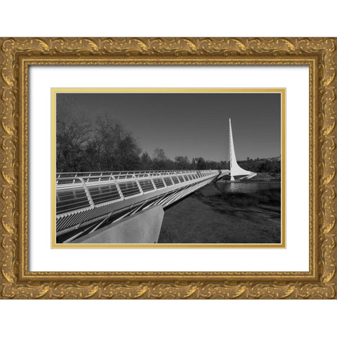 The Sundial Bridge at Turtle Bay Redding California Gold Ornate Wood Framed Art Print with Double Matting by Highsmith, Carol