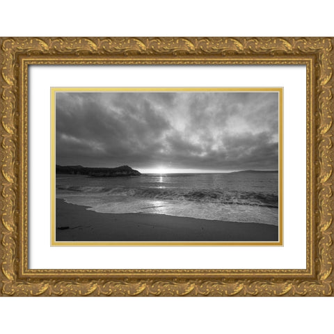 Pacific coast sunset at Monterey California Gold Ornate Wood Framed Art Print with Double Matting by Highsmith, Carol