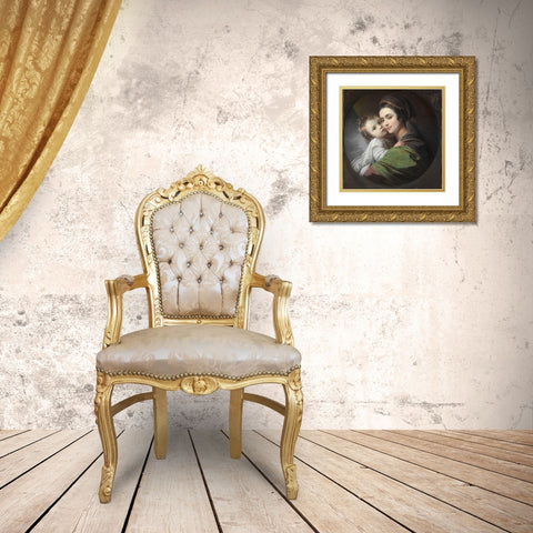 Elizabeth Shewell West and Her Son Raphael Gold Ornate Wood Framed Art Print with Double Matting by West, Benjamin