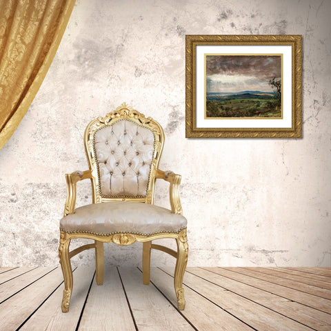 Hampstead Heath, Looking Toward Harrow Gold Ornate Wood Framed Art Print with Double Matting by Constable, John