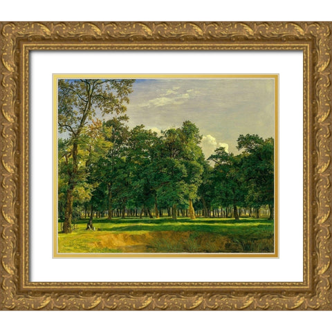 Prater Landscape Gold Ornate Wood Framed Art Print with Double Matting by Waldmuller, Ferdinand Georg
