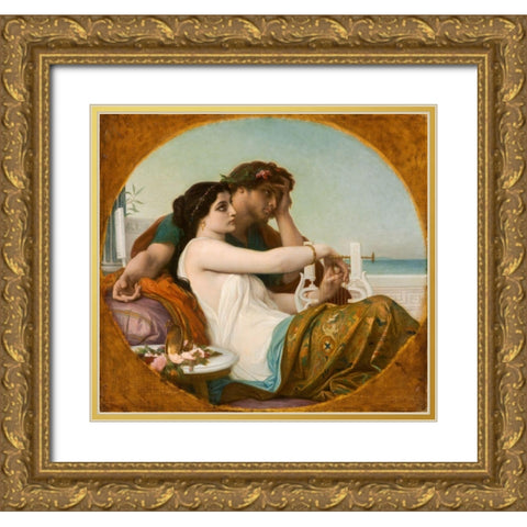 Algae and Boniface Gold Ornate Wood Framed Art Print with Double Matting by Cabanel, Alexandre