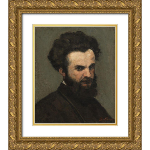 Self-Portrait Gold Ornate Wood Framed Art Print with Double Matting by Guillaumin, Armand