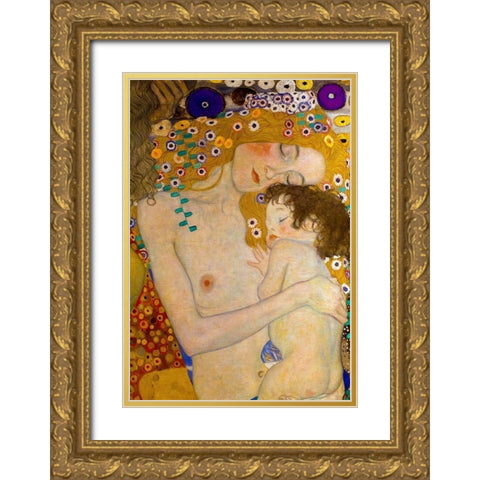 Die Drei Lebensalter Gold Ornate Wood Framed Art Print with Double Matting by Klimt, Gustav