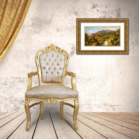 Heart of the Andes 1859 Gold Ornate Wood Framed Art Print with Double Matting by Church, Frederic Edwin