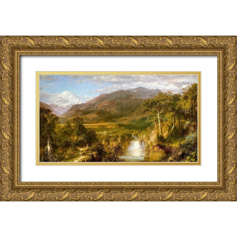 Heart of the Andes 1859 Gold Ornate Wood Framed Art Print with Double Matting by Church, Frederic Edwin