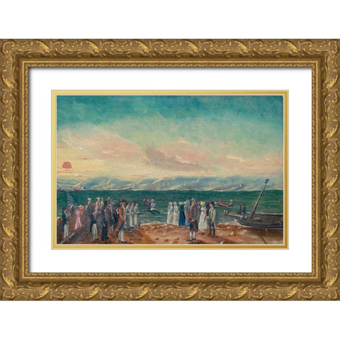 Baptism Gold Ornate Wood Framed Art Print with Double Matting by Chappel, William P.