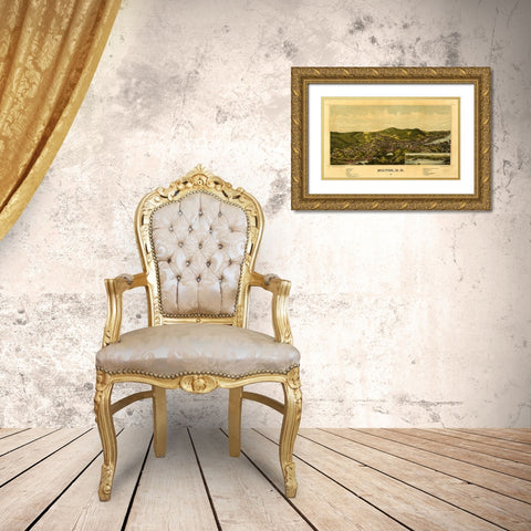 Milton-New Hampshire 1888 Gold Ornate Wood Framed Art Print with Double Matting by Vintage Maps