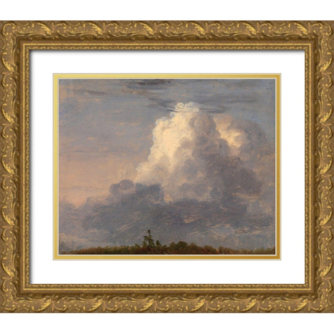Clouds Gold Ornate Wood Framed Art Print with Double Matting by Cole, Thomas
