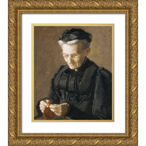 Mrs. Mary Arthur Gold Ornate Wood Framed Art Print with Double Matting by Eakins, Thomas