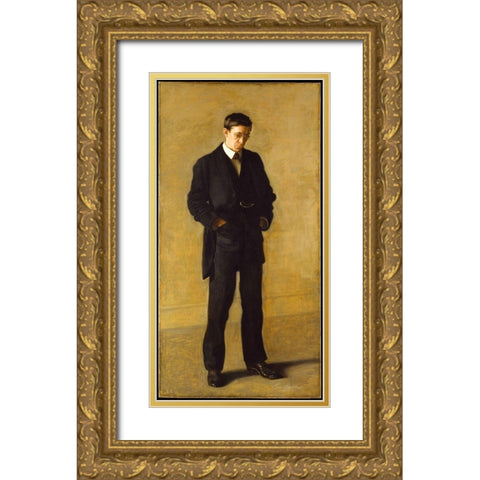 The Thinker: Portrait of Louis N. Kenton Gold Ornate Wood Framed Art Print with Double Matting by Eakins, Thomas