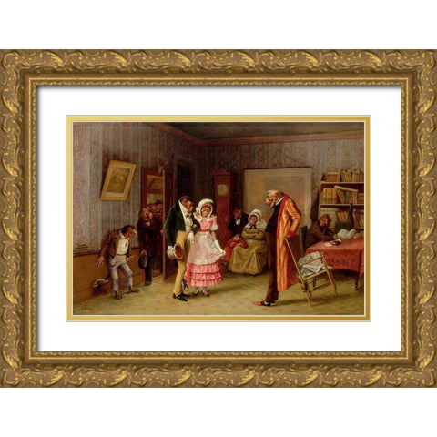 The Runaway Match Gold Ornate Wood Framed Art Print with Double Matting by Beard, William Holbrook