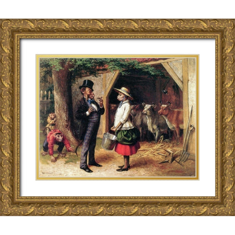 Whos Afraid Gold Ornate Wood Framed Art Print with Double Matting by Beard, William Holbrook