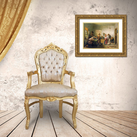 Divorce Gold Ornate Wood Framed Art Print with Double Matting by Beard, William Holbrook