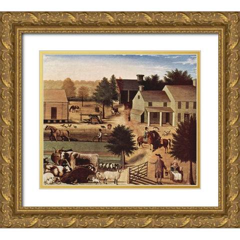 Das Anwesen von David Twining Gold Ornate Wood Framed Art Print with Double Matting by Hicks, Edward