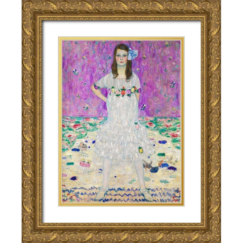 Mada Primavesi Gold Ornate Wood Framed Art Print with Double Matting by Klimt, Gustav