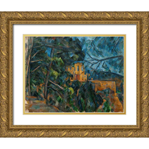 Château Noir Gold Ornate Wood Framed Art Print with Double Matting by Cezanne, Paul