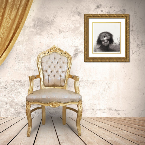 The Deformed Polyp Floated on the Shores, a Sort of Smiling and Hideous Cyclops by the Flower Gold Ornate Wood Framed Art Print with Double Matting by Redon, Odilon