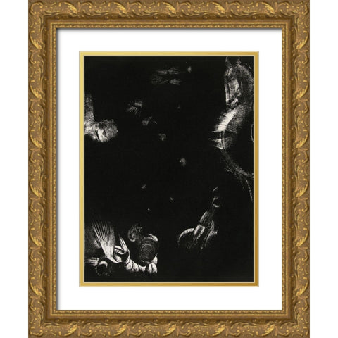 The Different Peoples Who Inhabit the Land and the Sea Gold Ornate Wood Framed Art Print with Double Matting by Redon, Odilon