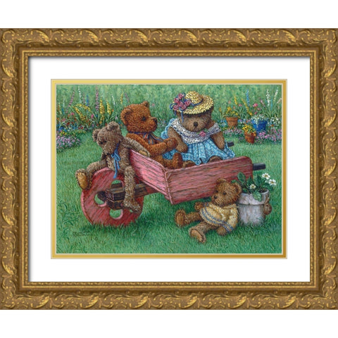 Amys Bears Gold Ornate Wood Framed Art Print with Double Matting by Kruskamp, Janet