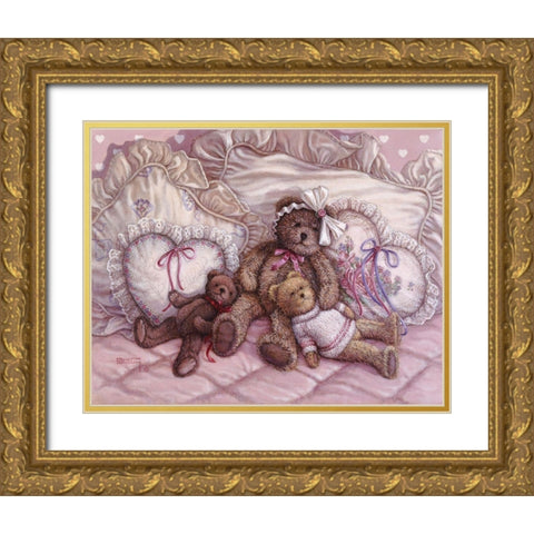 Nap Time Gold Ornate Wood Framed Art Print with Double Matting by Kruskamp, Janet