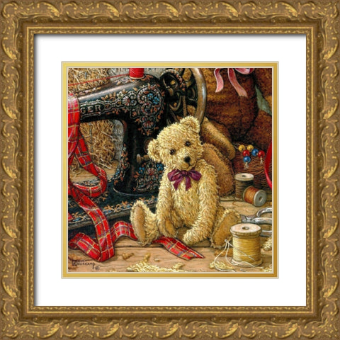 Brand New Bear I Gold Ornate Wood Framed Art Print with Double Matting by Kruskamp, Janet