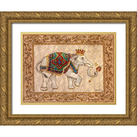 Royal Elephant I Gold Ornate Wood Framed Art Print with Double Matting by Kruskamp, Janet