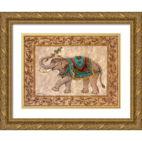 Royal Elephant II Gold Ornate Wood Framed Art Print with Double Matting by Kruskamp, Janet