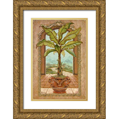 Classical Banana Tree Gold Ornate Wood Framed Art Print with Double Matting by Kruskamp, Janet
