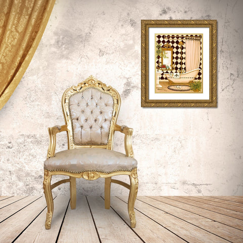 Elegant Bath I Gold Ornate Wood Framed Art Print with Double Matting by Kruskamp, Janet