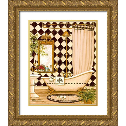 Elegant Bath I Gold Ornate Wood Framed Art Print with Double Matting by Kruskamp, Janet