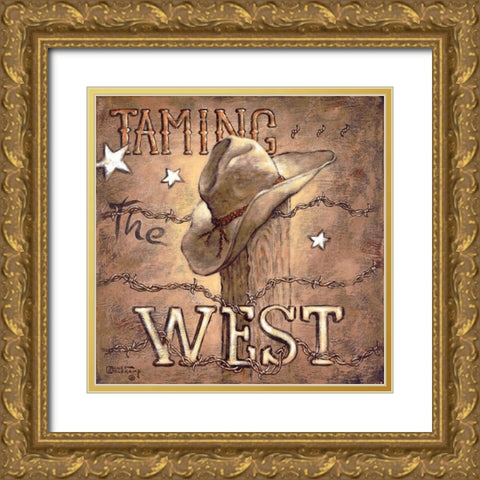 Taming the West Gold Ornate Wood Framed Art Print with Double Matting by Kruskamp, Janet
