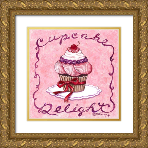 Cupcake Delight Gold Ornate Wood Framed Art Print with Double Matting by Kruskamp, Janet