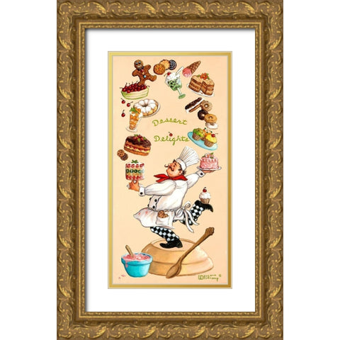 Dessert Delights Gold Ornate Wood Framed Art Print with Double Matting by Kruskamp, Janet