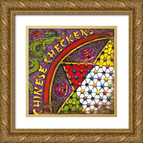 Chinese Checkers Gold Ornate Wood Framed Art Print with Double Matting by Kruskamp, Janet
