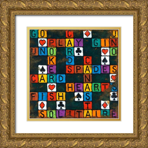 Play Cards Gold Ornate Wood Framed Art Print with Double Matting by Kruskamp, Janet