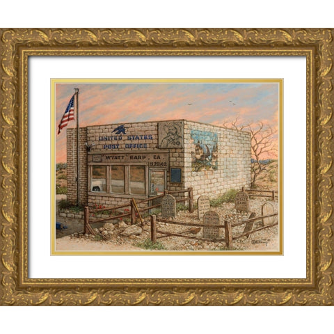 Wyatt Earp Post Office (Earp, CA) Gold Ornate Wood Framed Art Print with Double Matting by Kruskamp, Janet