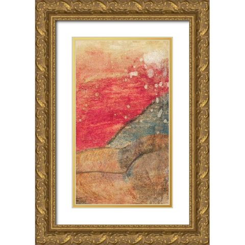 Reclining Tahitian (fragment) Gold Ornate Wood Framed Art Print with Double Matting by Gauguin, Paul