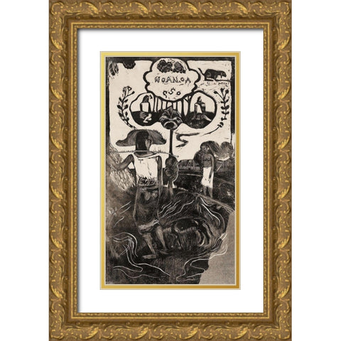 Fragrant (Noa noa) Gold Ornate Wood Framed Art Print with Double Matting by Gauguin, Paul