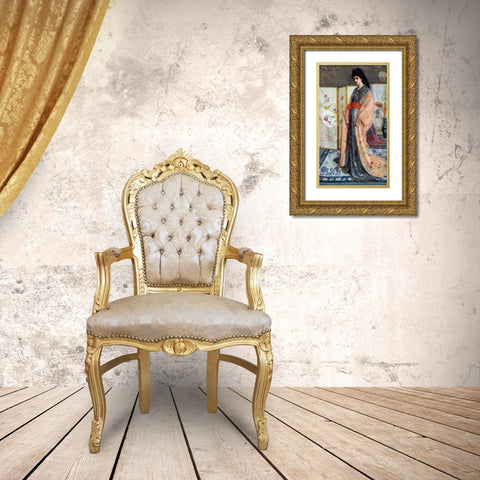 The Princess from the Land of Porcelain Gold Ornate Wood Framed Art Print with Double Matting by Whistler, James McNeill