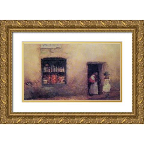 An Orange Note Gold Ornate Wood Framed Art Print with Double Matting by Whistler, James McNeill