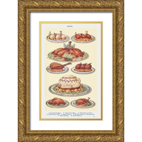 Game Gold Ornate Wood Framed Art Print with Double Matting by Mrs. Beeton''s Book of Household Management