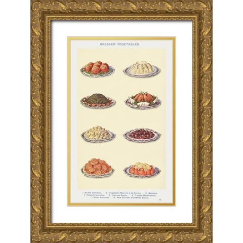 Vegetables II Gold Ornate Wood Framed Art Print with Double Matting by Mrs. Beeton''s Book of Household Management