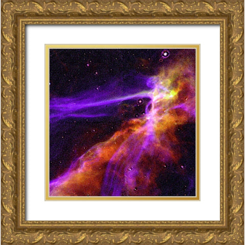 Cygnus Loop Supernova Blast Wave Gold Ornate Wood Framed Art Print with Double Matting by NASA