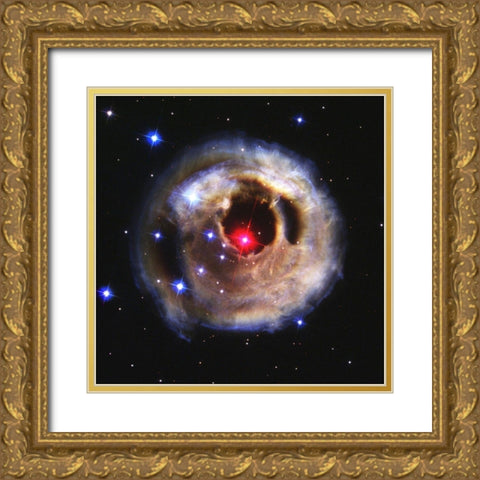 Hubble Looks at Monocerotis Gold Ornate Wood Framed Art Print with Double Matting by NASA